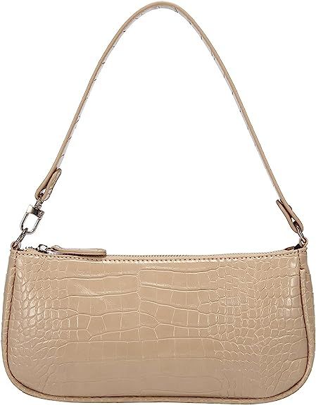 Shoulder Bags for Women, Retro Classic Tote HandBag Crocodile Pattern Clutch Purse with Zipper Cl... | Amazon (US)