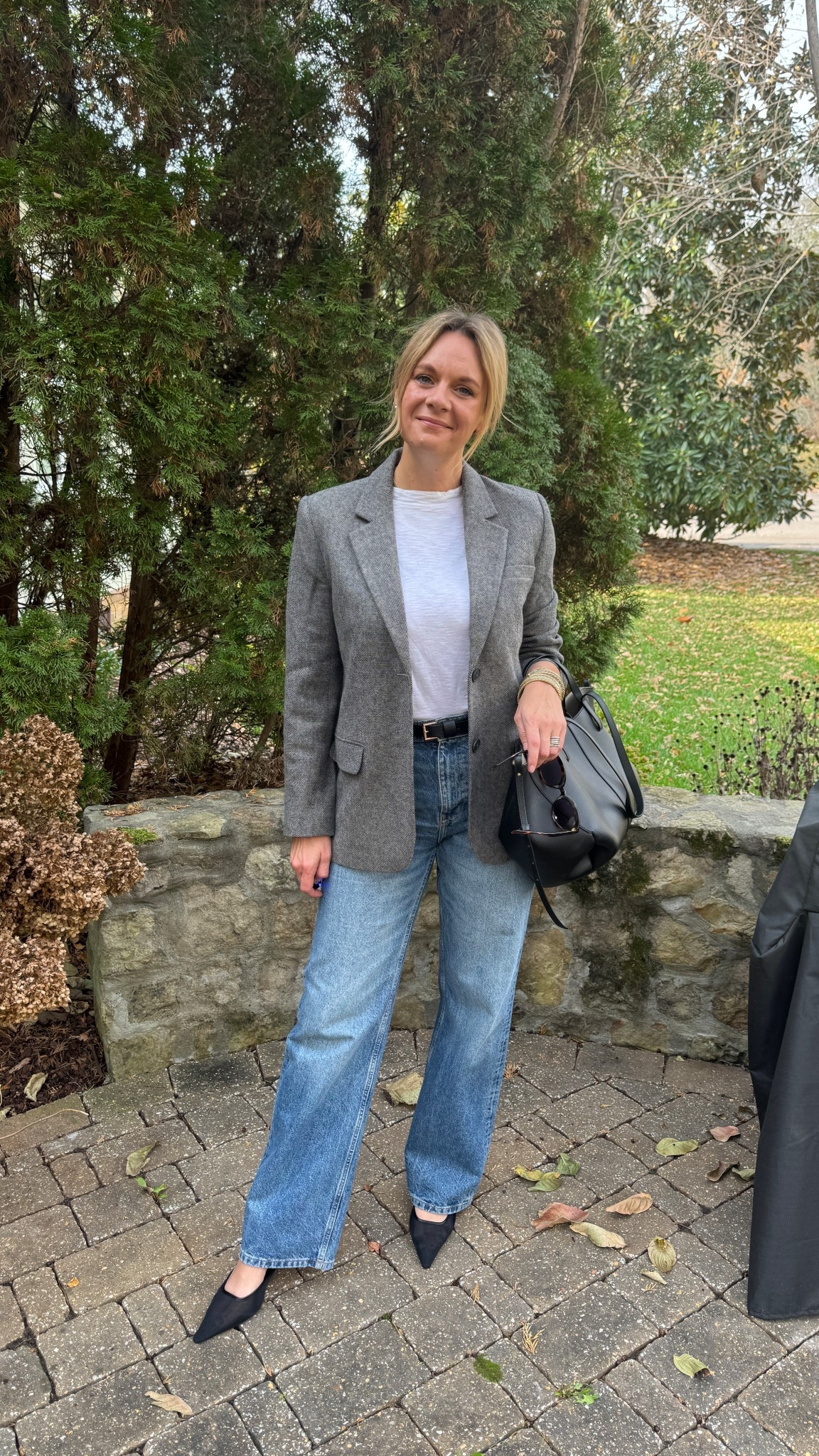 This outfit works because it’s built on balance. The blazer adds shape and structure, while the white tee and jeans keep things relaxed. It’s an easy formula to recreate. Start with a great blazer, add your favorite tee, and finish with denim that fits well. Swap sneakers for a low heel when you want it to feel more polished, and you’ve got a look that transitions seamlessly from day to night.



#LTKgrwm #LTKdayinmylife #LTKootd