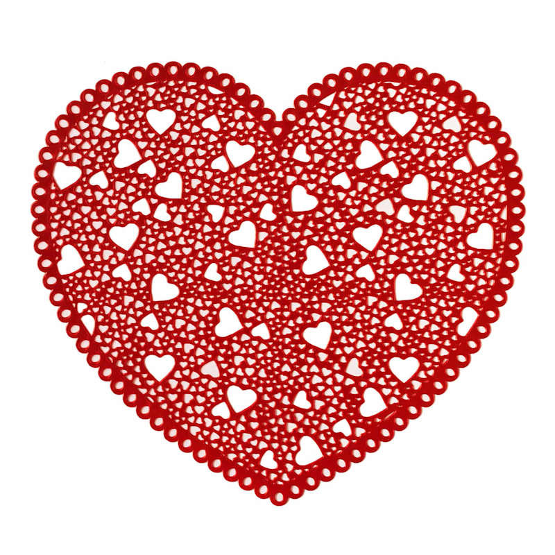Red Valentine's Heart Vinyl Placemat, 16" | At Home