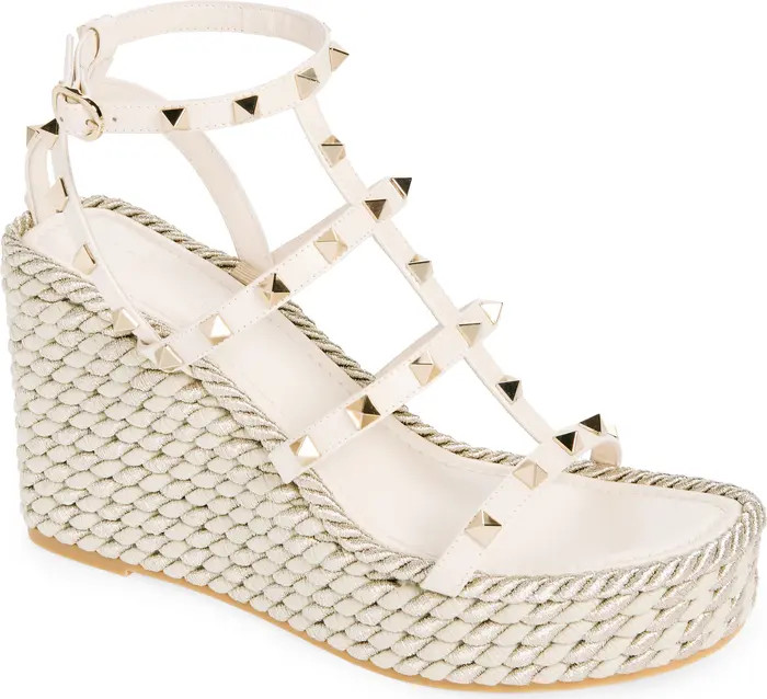 Valentino Garavani Rockstud Torchon Wedge Sandal (Women) | Nordstrom | Nordstrom