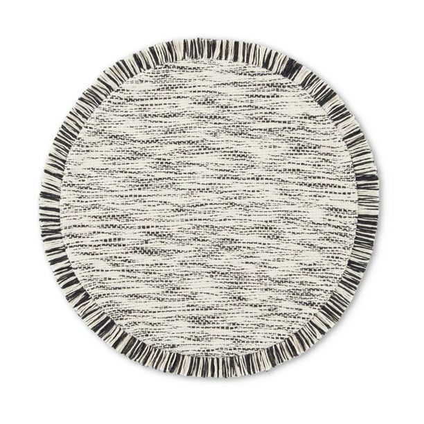 Mainstays Stripe Fringe Placemat, Black, 17" Round, 1 Piece | Walmart (US)