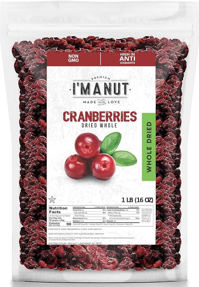 Dried Cranberries Original 1 Pound (16 oz) Batch Tested Gluten & Peanut Free | Resealable Bag | H... | Amazon (US)