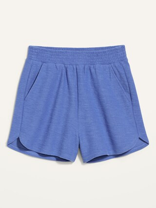 Extra High-Waisted Textured Dolphin-Hem Lounge Shorts for Women -- 3.5-inch inseam | Old Navy (US)