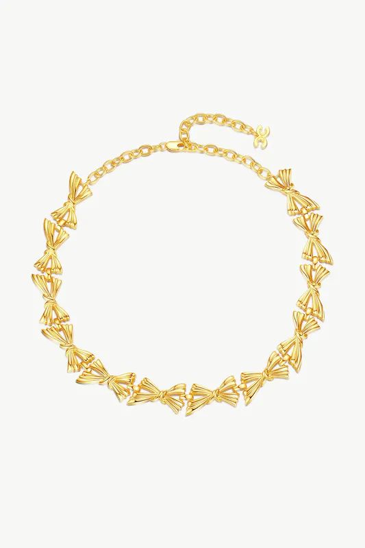 Classicharms Gold Butterfly Bow Designed Choker Necklace - Gold | Verishop