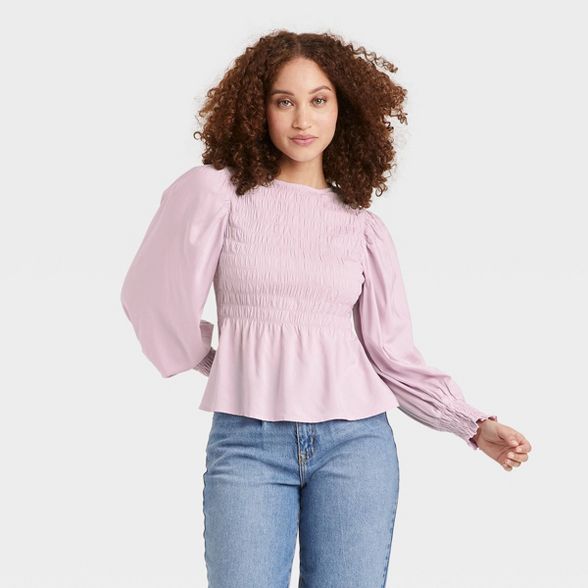 Women's Long Sleeve Smocked Top - A New Day™ | Target