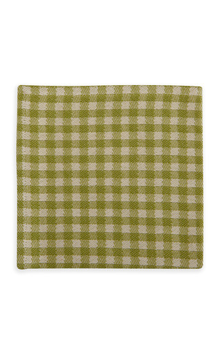 Set-Of-Four, Green Bistrot Small Checks Napkin, 15"X15" | Moda Operandi (Global)
