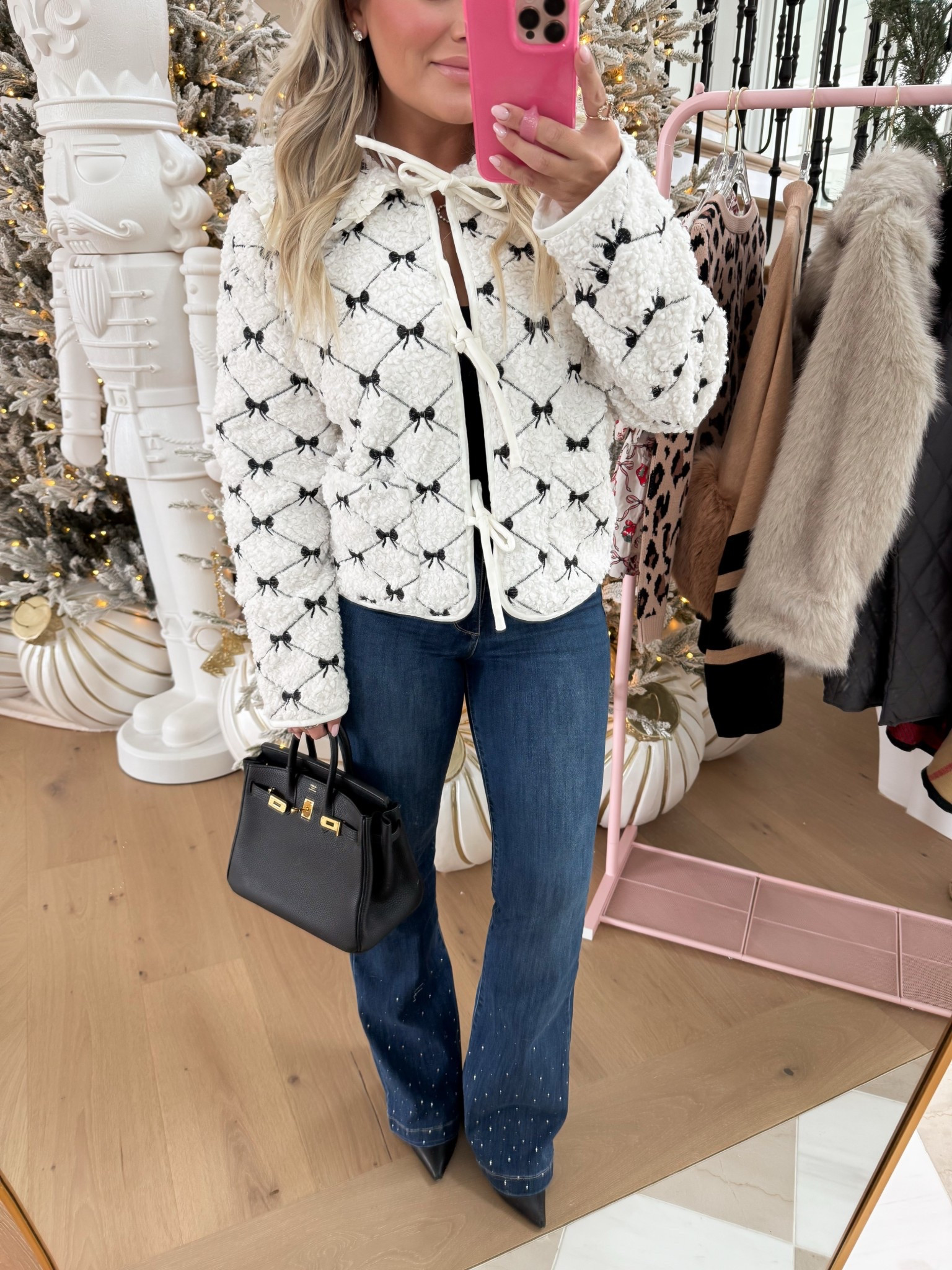 Obsessed with this bow coat! Size medium! 

#LTKmomlife #LTKGiftGuide #LTKHoliday