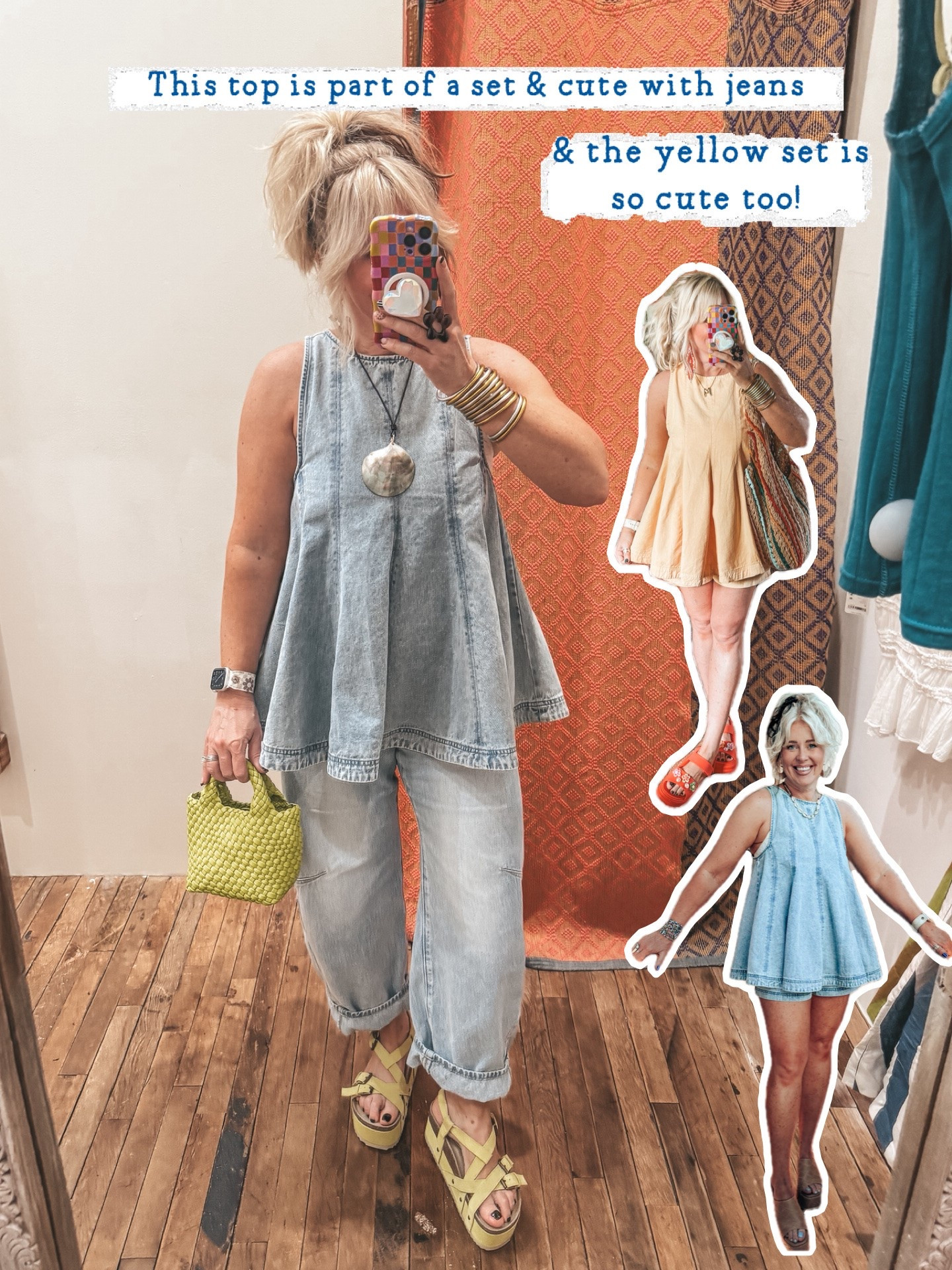 This top is so cute with jeans but part of a set! Also have I’m yellow.  I’m a medium.

#LTKootd #LTKOver40