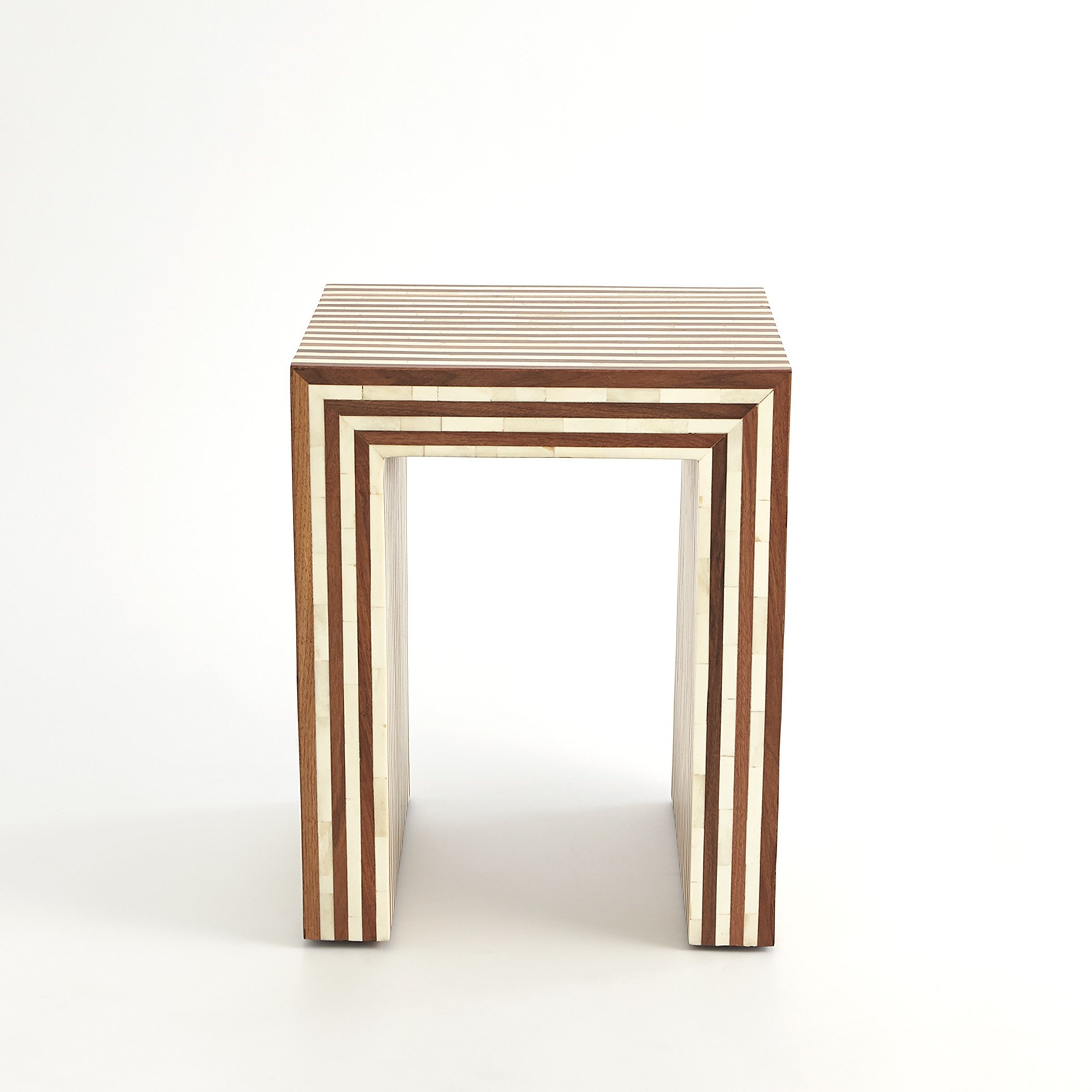 Sienna Nesting Small End Table In Walnut And Bone | 1stopbedrooms