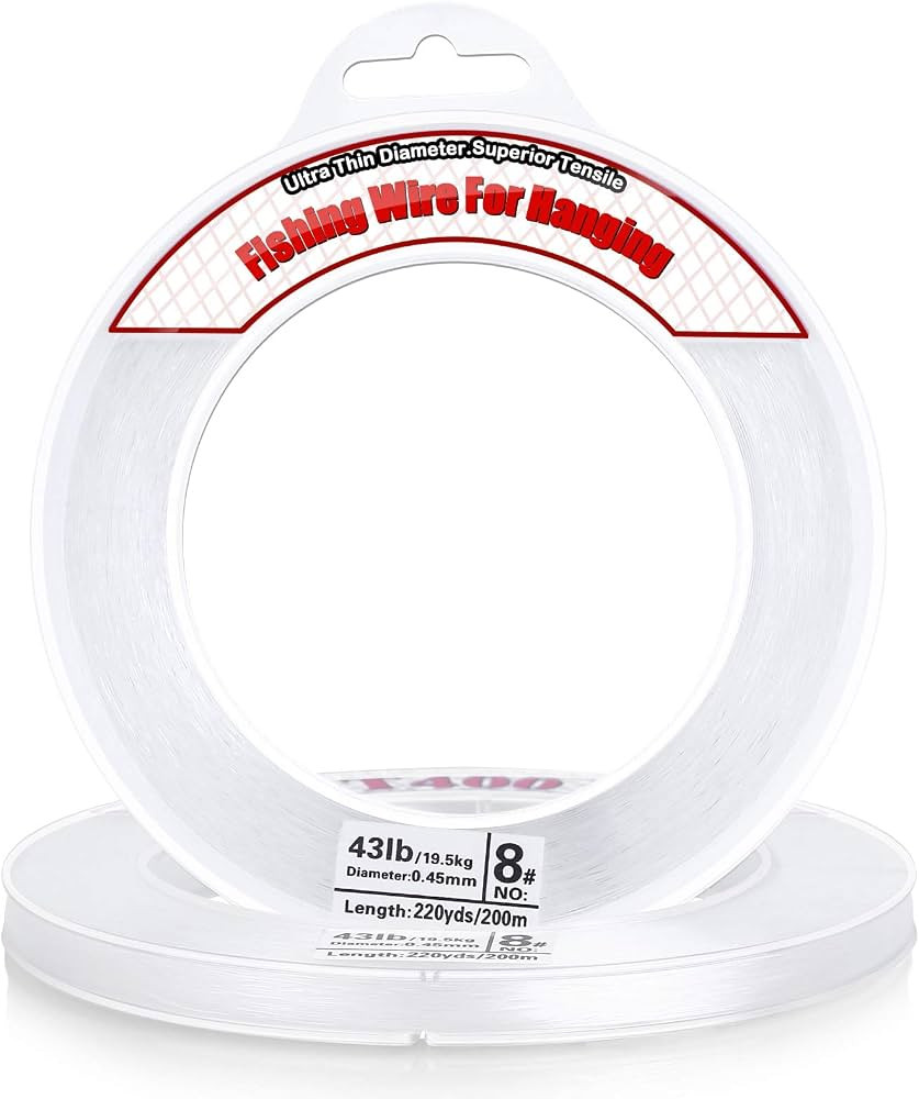 Clear Fishing Wire, Acejoz 656FT Fishing Line Clear Invisible Hanging Wire Strong Nylon String Su... | Amazon (US)