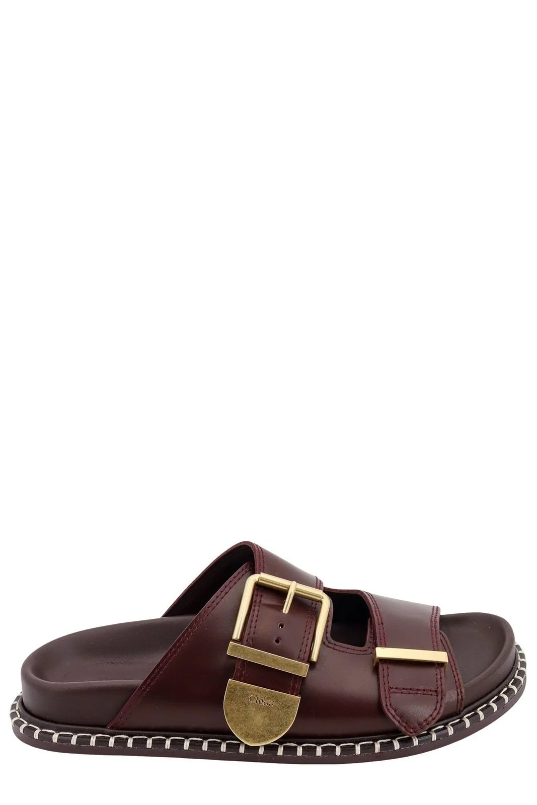 Chloé Logo Engraved Buckled Sandals | Cettire Global
