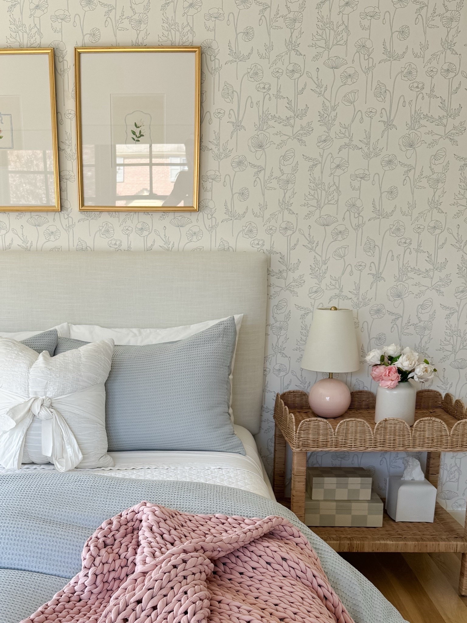 Modern coastal with a touch of sweetness 🩵🩷
My daughter’s room blends soft blues and blush pinks with warm hits of gold and crisp white—fresh, feminine, and just the right amount of playful. Her Serena & Lily blue-and-white floral wallpaper (a forever favorite) is on sale right now, along with her floral shams and the woven nightstand we’ve loved for years.

#LTKmomlife #LTKHome #LTKKids