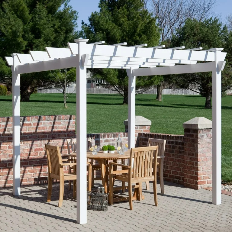 DuraTrel Kingston 7' x 7' White Vinyl Pergola - Walmart.com | Walmart (US)