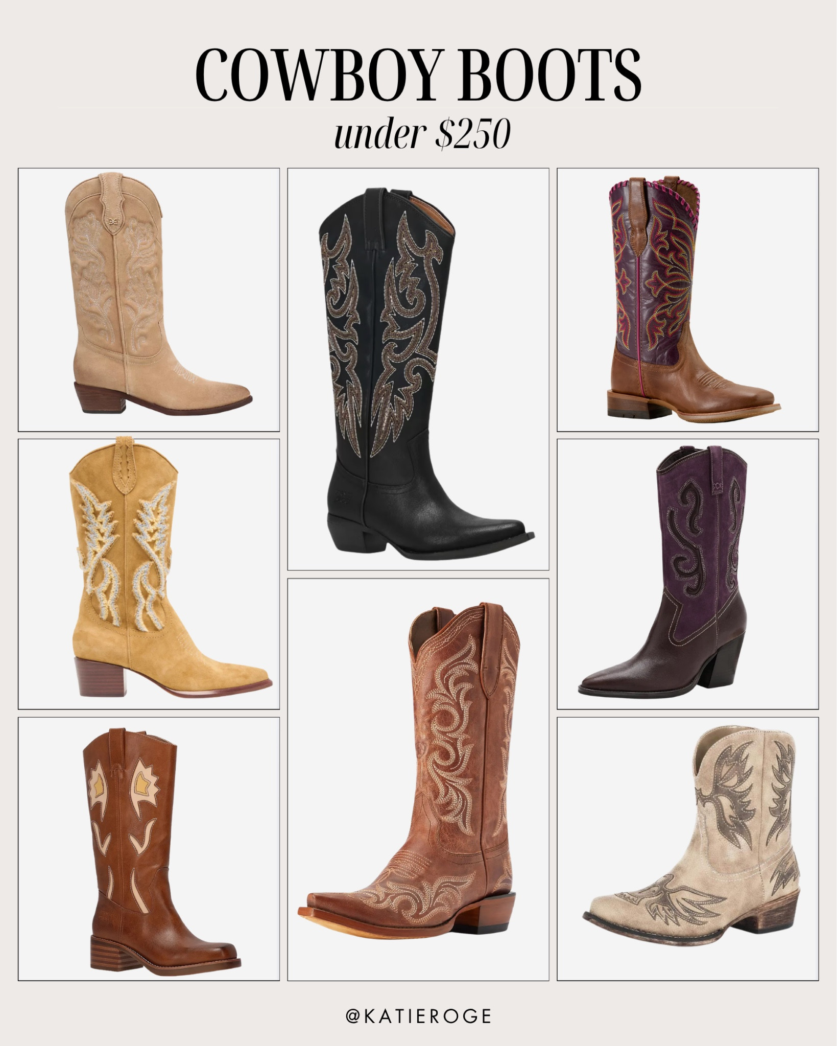 Cowboy boots under $250! On my wishlist for Nashville