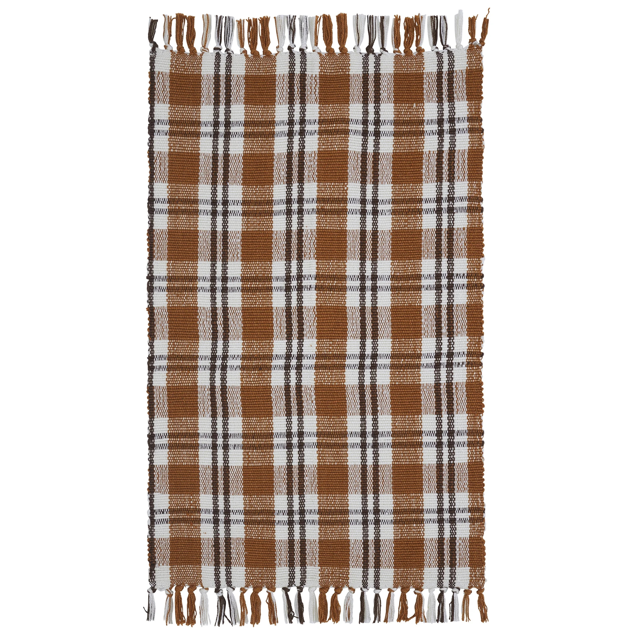 My Texas House Taupe Plaid Indoor/Outdoor Layering Rug, 38" x 58" | Walmart (US)