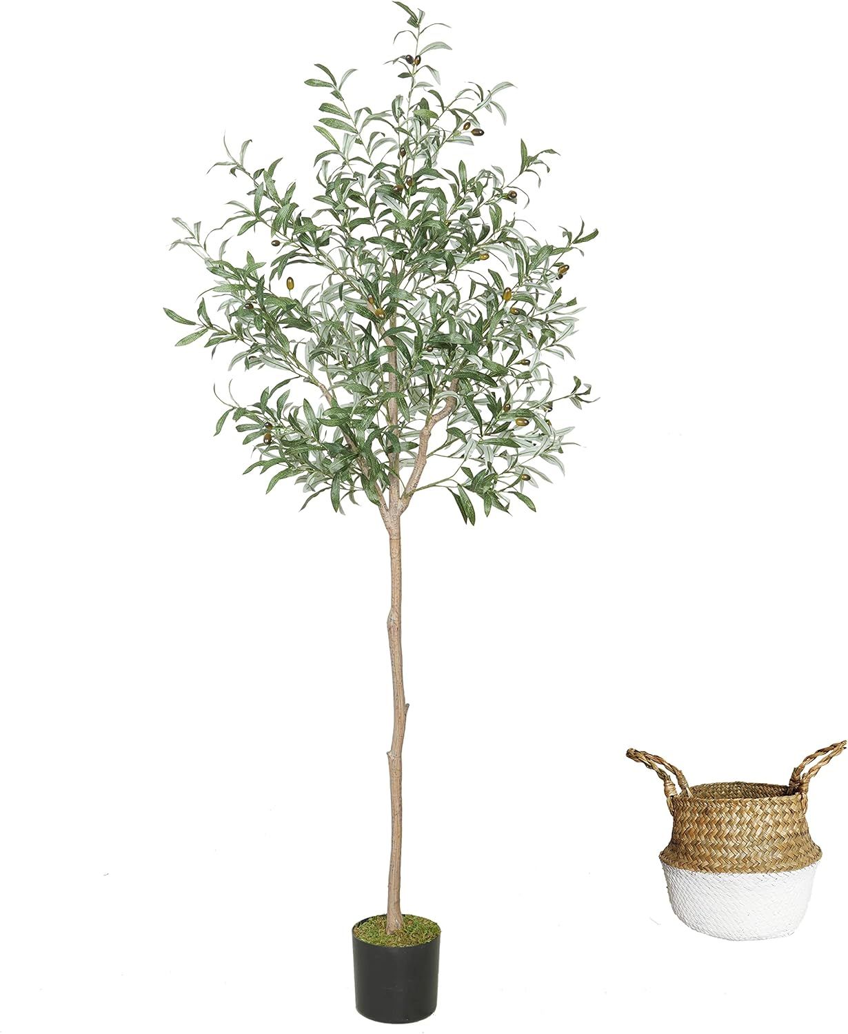 Artificial Olive Tree, 6ft Fake Olive Branch Leaves Plant with Basket, Perfect Faux Topiary Silk ... | Amazon (CA)