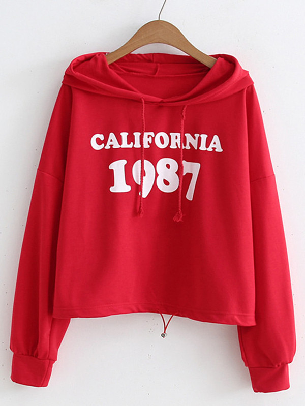 Slogan Print Drop Shoulder Hoodie | SHEIN