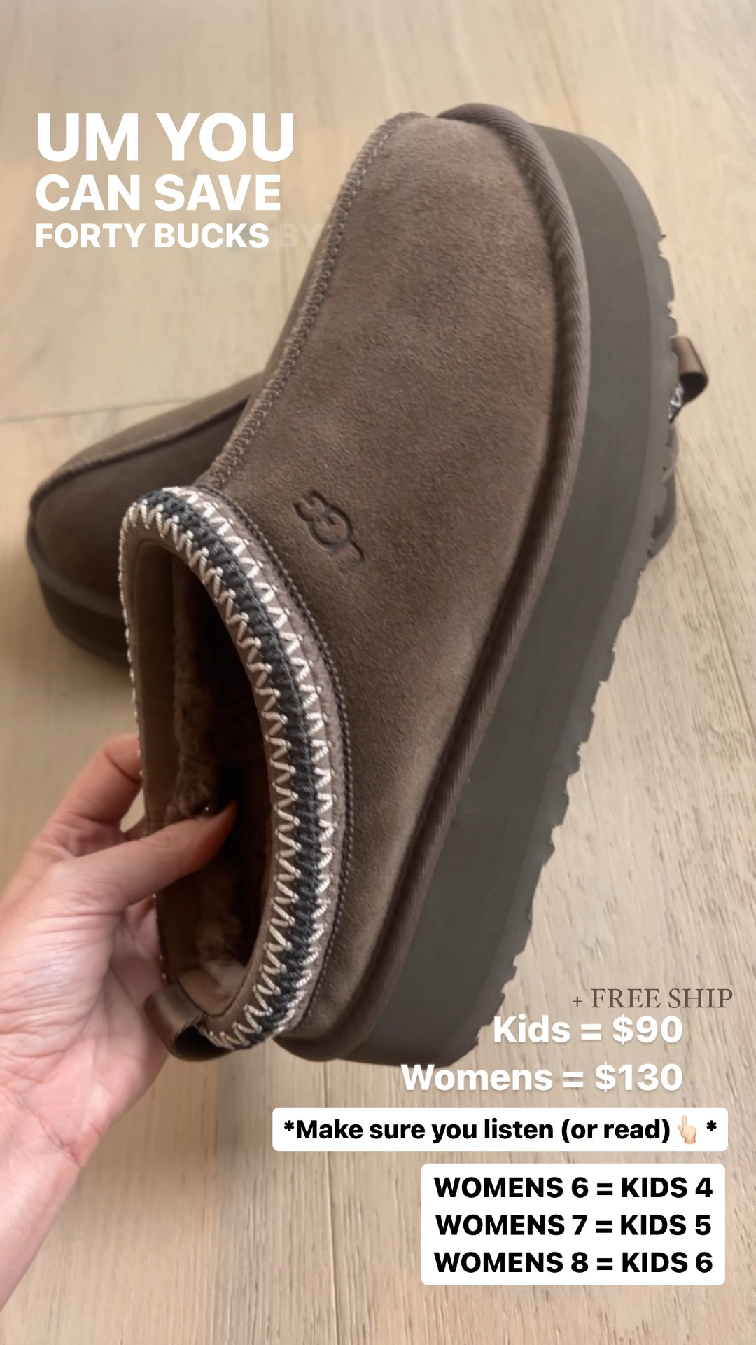 HOW TO SAVE ON WOMENS UGG TAZZ - listen close for details 

Free ship! 

#LTKShoeCrush #LTKFindsUnder100 #LTKSeasonal