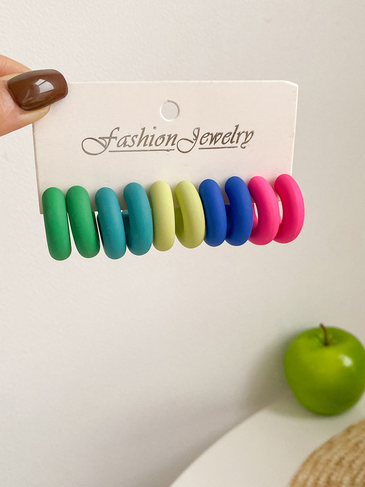 5pairs/set Summer Holiday Fashionable Colorful Diverse Delicate Minimalist Lovely Versatile Fresh... | SHEIN
