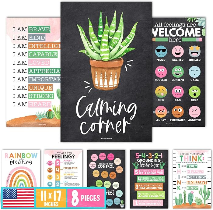 8 Calming Corner Classroom Must Haves, Coping & Feelings Poster for Kids | Amazon (US)