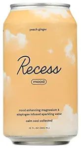 Recess Peach Ginger Sparkling Water 12oz, (12 Pack) | Amazon (US)