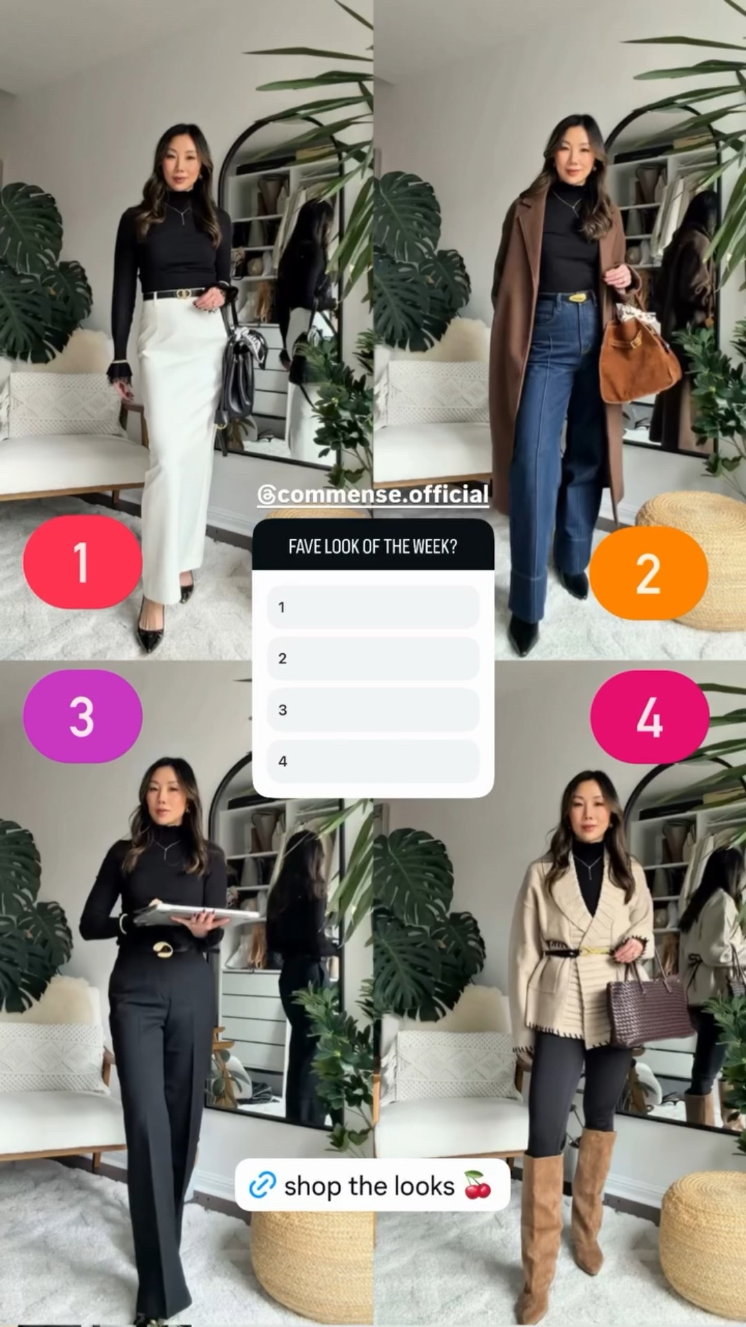 What I wore to work this week — the realistic version.
Chic when I need to be, comfortable when I want to be.
Monday: all black, no notes.
Tuesday: black knit + black-and-white maxi skirt.
Wednesday: dark denim, polished but relaxed.
Thursday: wrap sweater + boots — meetings to errands.
Same capsule pieces, different energy depending on the day.
Most of these are from Commense — the kind of basics you actually rewear.
Modern workwear that adapts, not performs.
Keywords:
workwear outfit ideas, capsule wardrobe, chic work outfits, casual office style, modern workwear, minimalist wardrobe, Commense, office outfits, everyday workwear

#LTKFindsUnder100 #LTKootd #LTKWorkwear