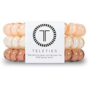 TELETIES - Core Collection - Spiral Hair Coils - Ponytail Holder Hair Ties for Women - Phone Cord... | Amazon (US)