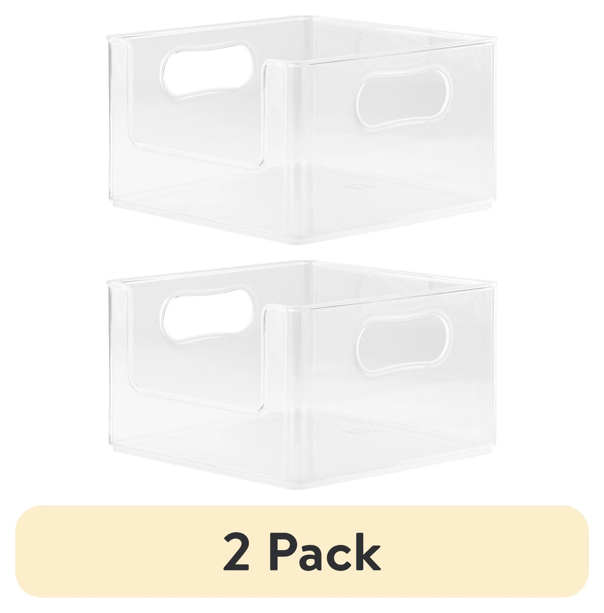 (2 pack) The Home Edit Open Front Bin Clear Plastic Modular Storage System Organizer 10in x10in x... | Walmart (US)