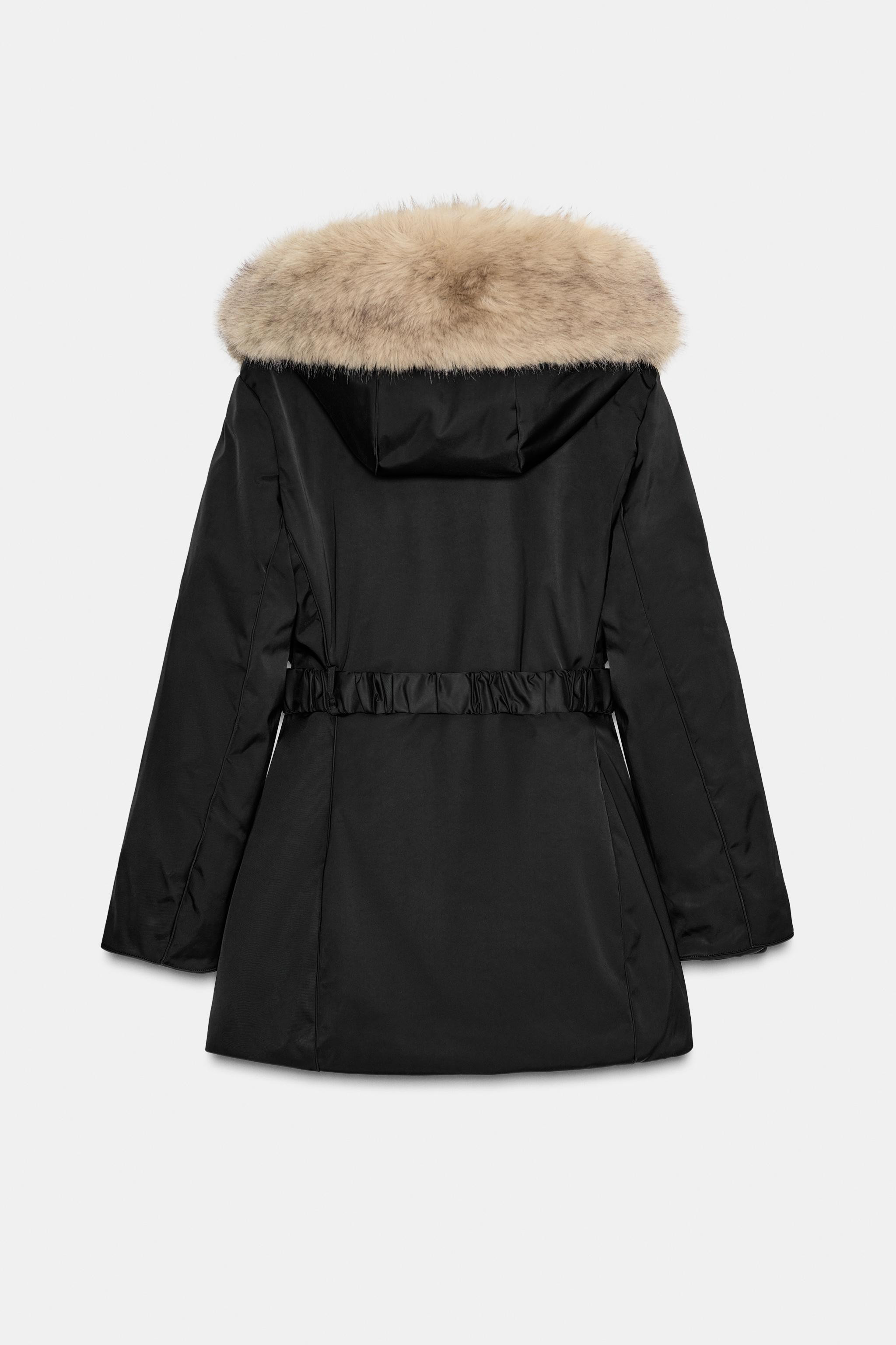 PUFFER JACKET WITH FAUX FUR HOOD, WATER AND WIND PROTECTION | Zara UK