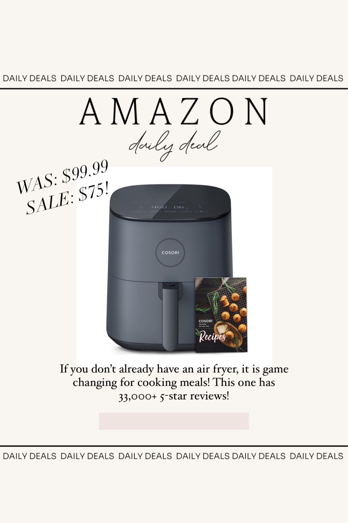 Early Amazon prime day deal! Air fryer on sale for $75!



#LTKhome #LTKxPrimeDay #LTKsalealert