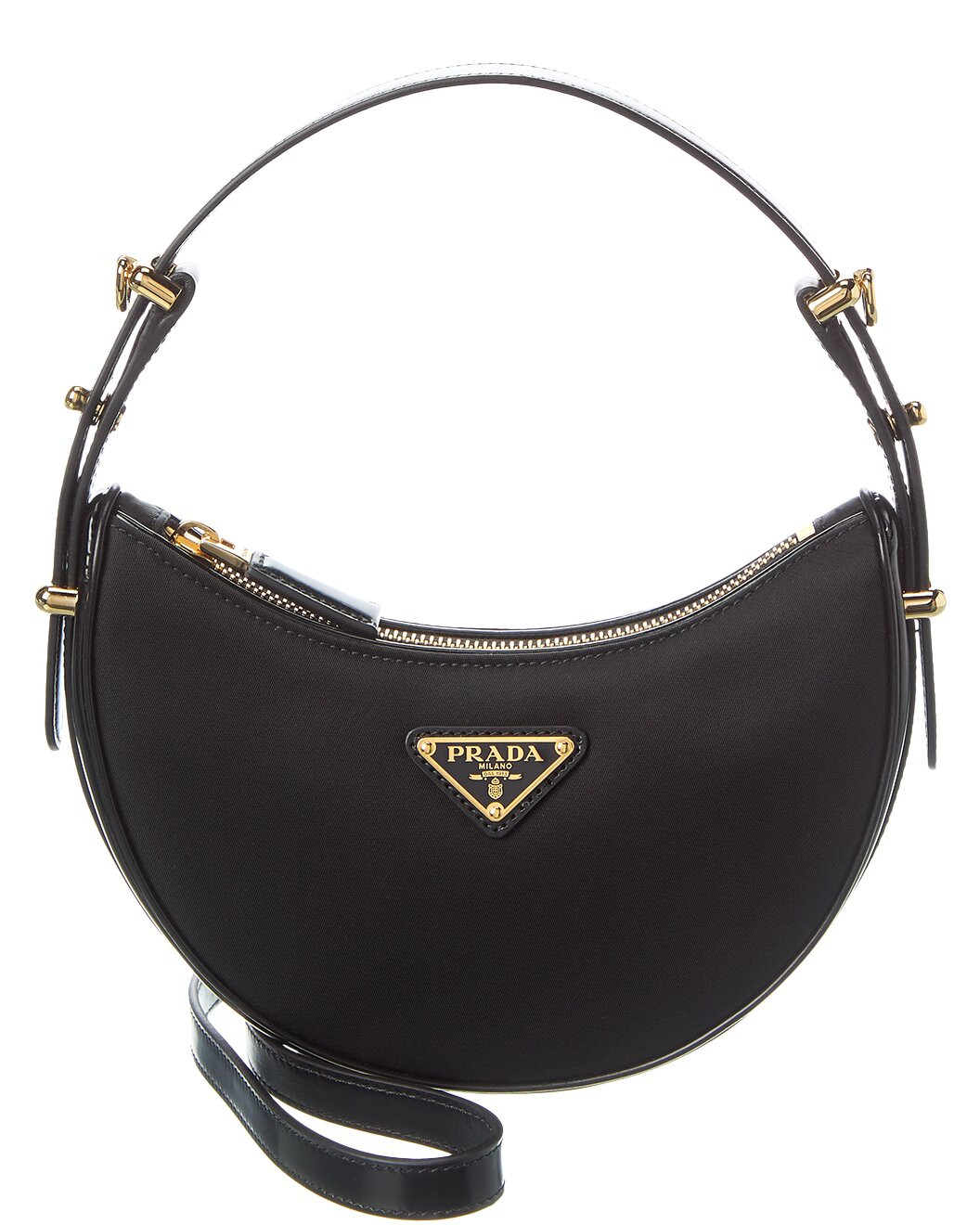 Logo Arque Mini Nylon & Leather Hobo Bag | Gilt & Gilt City