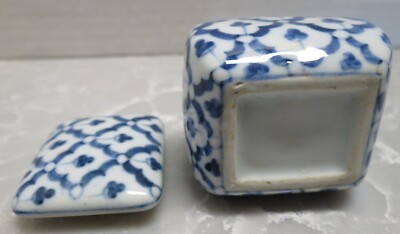 Vintage Blue & White Porcelain Little Trinket Box with Lid  | eBay | eBay US