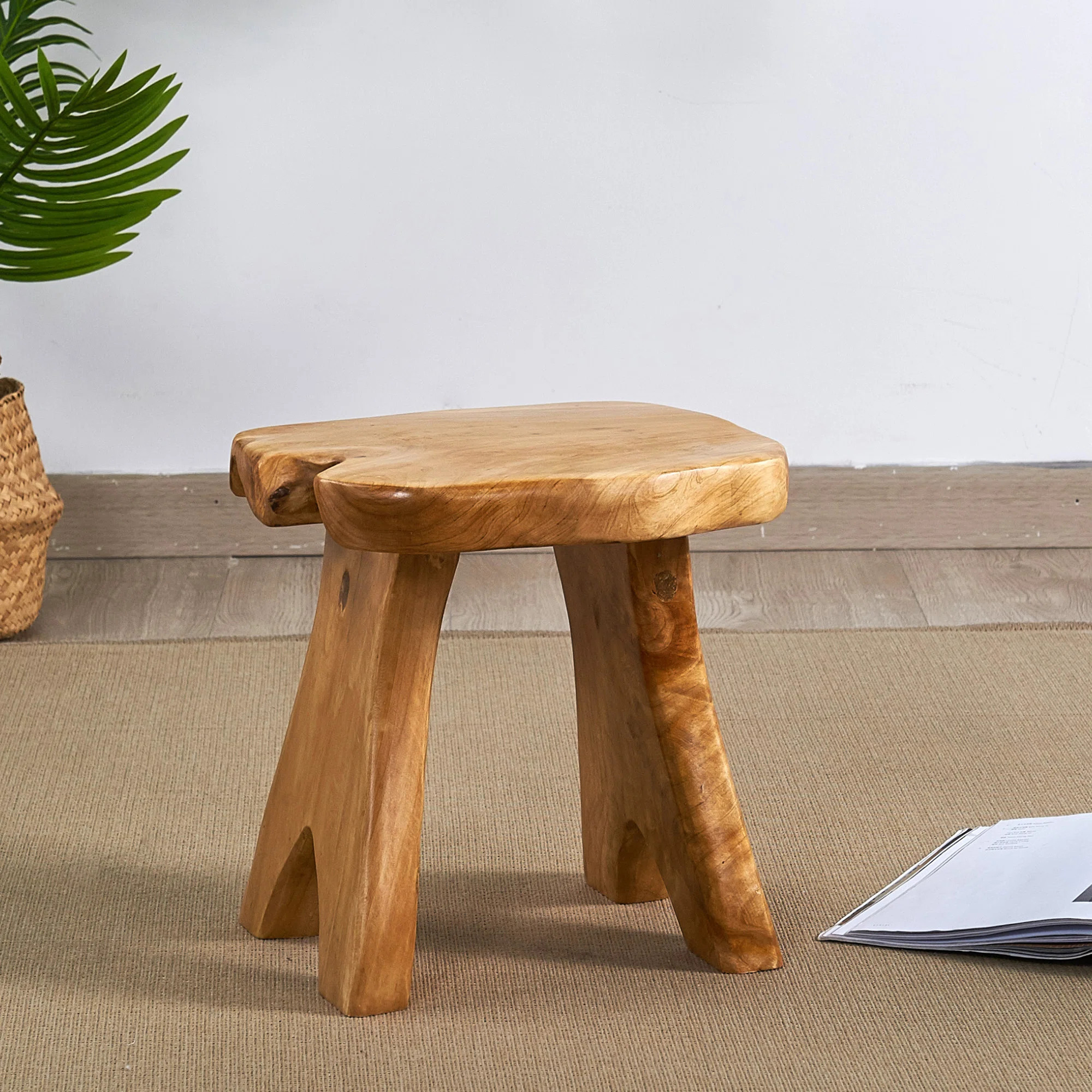Minnick Solid Wood Accent Stool | Wayfair North America