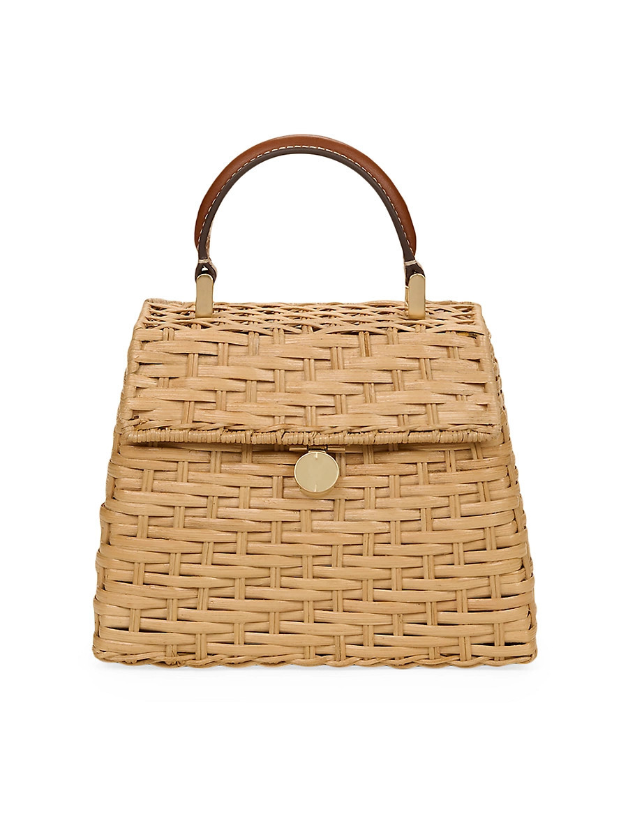 Women's Sybil Rattan & Leather Top Handle Bag - Light Toasted Natural | Saks Fifth Avenue