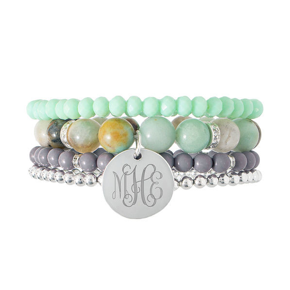Monogrammed Stackable Bracelet Set | Marleylilly