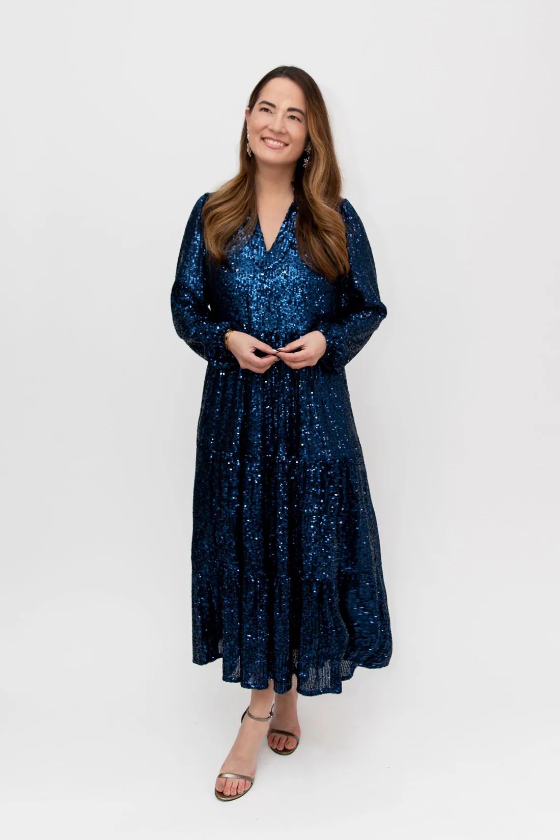 Navy Anne Sequin Dress | Sail to Sable