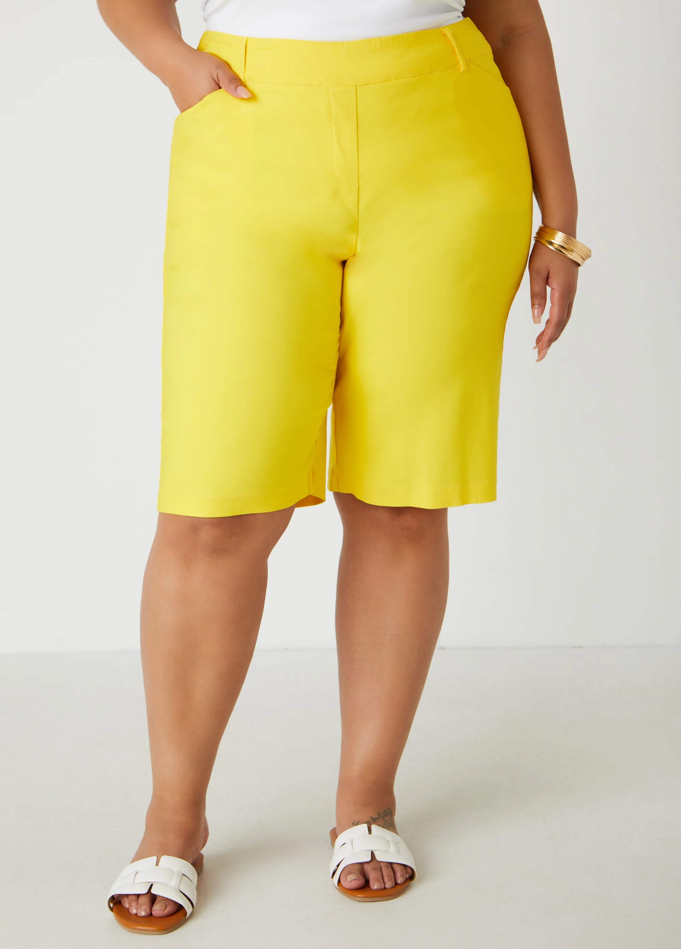 Millennium High Waist Bermuda Shorts | Ashley Stewart