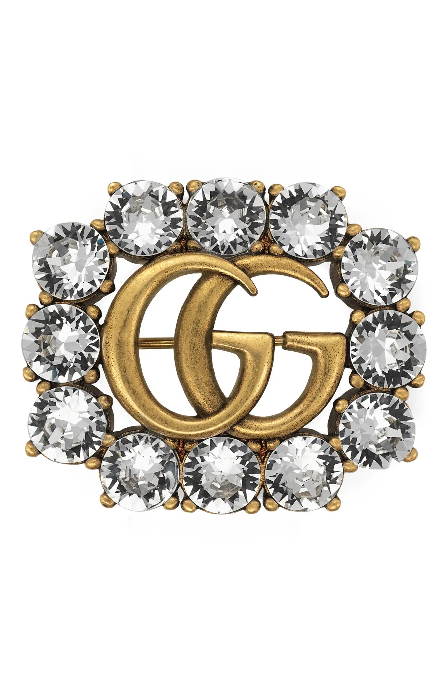Double-G Brooch with Crystals | Nordstrom