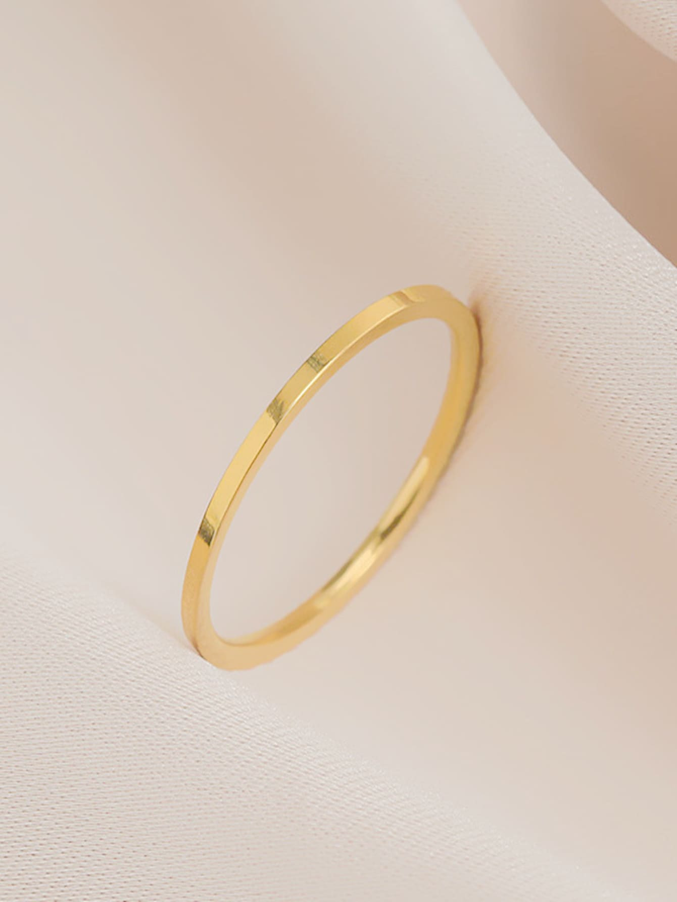 1pc Simple And Slim Titanium Steel Ring, Unisex Joint Ring Jewelry Gift With 2mm Polished Band Wi... | SHEIN