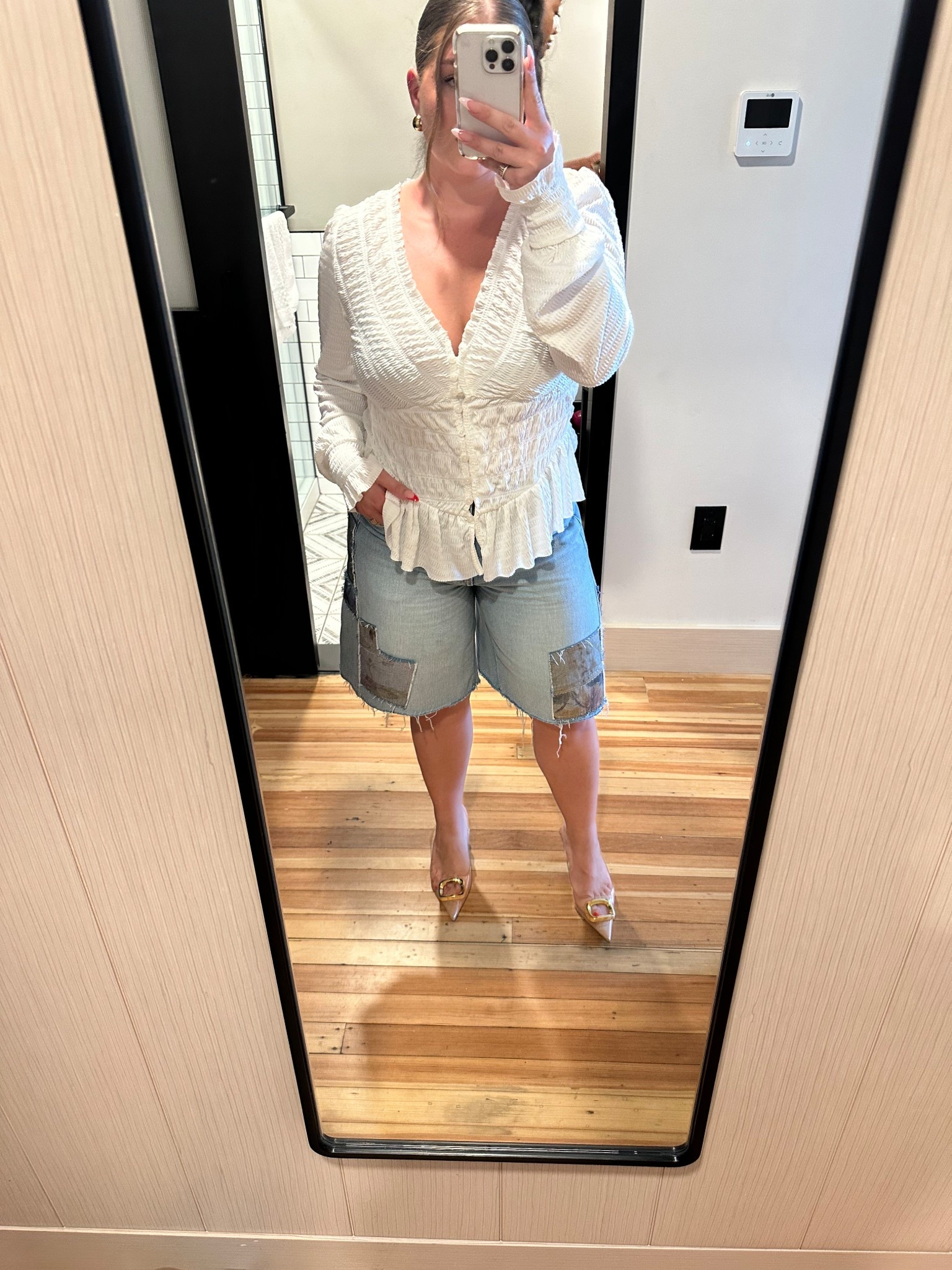 Jorts are IN!!! Fun summer outfit perfect for a night out with the girls or a hot date! 

Jorts: 31 
Top: M
Shoe: 7 1/2 

#LTKSummerEdit #LTKStyleTip #LTKMidsize