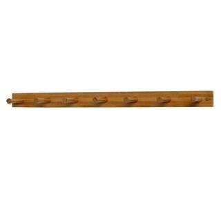 24 in. L Decorative Bamboo 7-Peg Wall Mount Wood Rack | The Home Depot