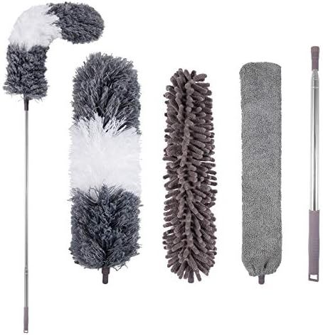 Microfiber Duster, with Extension Pole(Stainless Steel) 30 to 100 Inches, Reusable Bendable Duste... | Amazon (US)