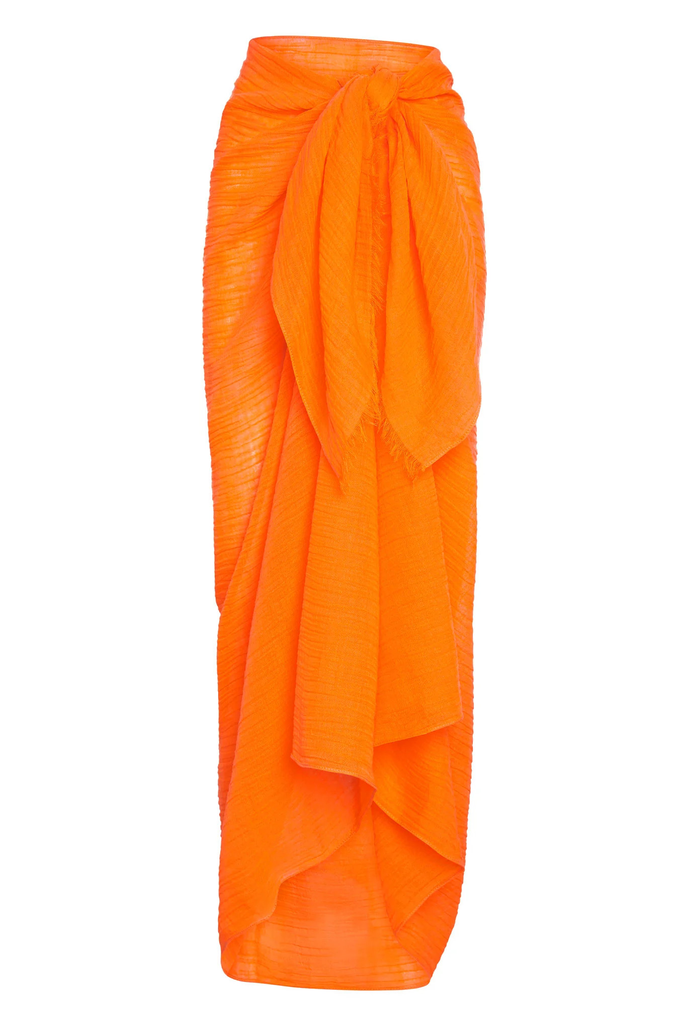 St. Tropez Sarong - Tangerine Crinkle Linen | Monday Swimwear