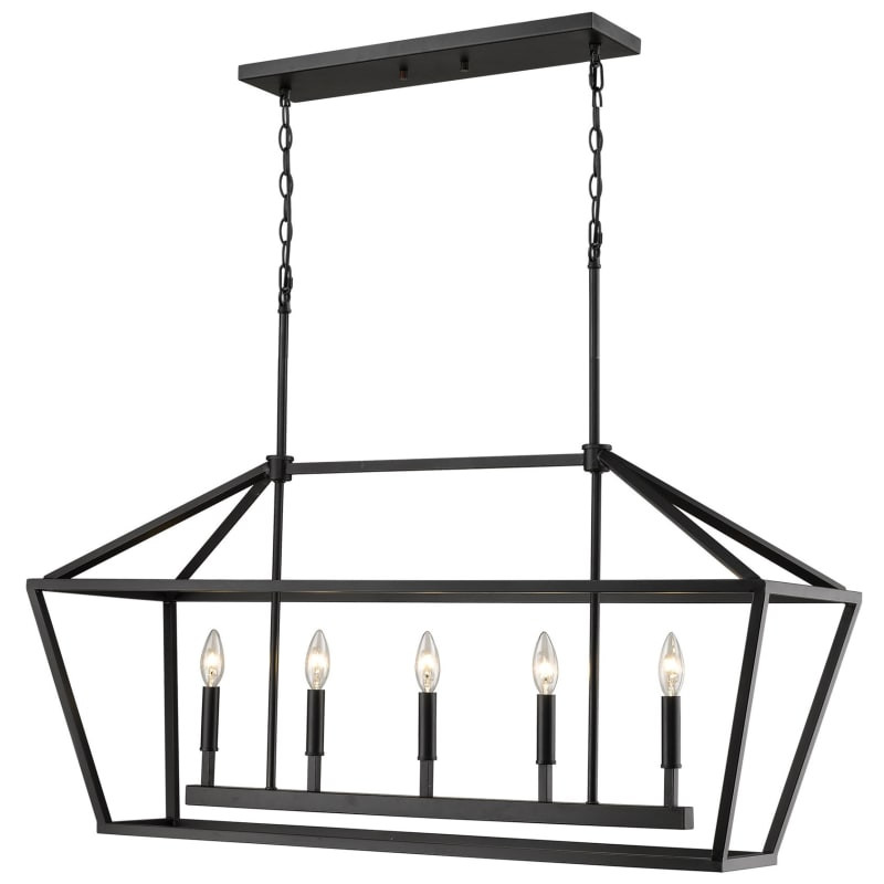 Millennium Lighting 3245 5 Light 40" Wide Taper Candle Chandelier Matte Black Indoor Lighting Chande | Build.com, Inc.