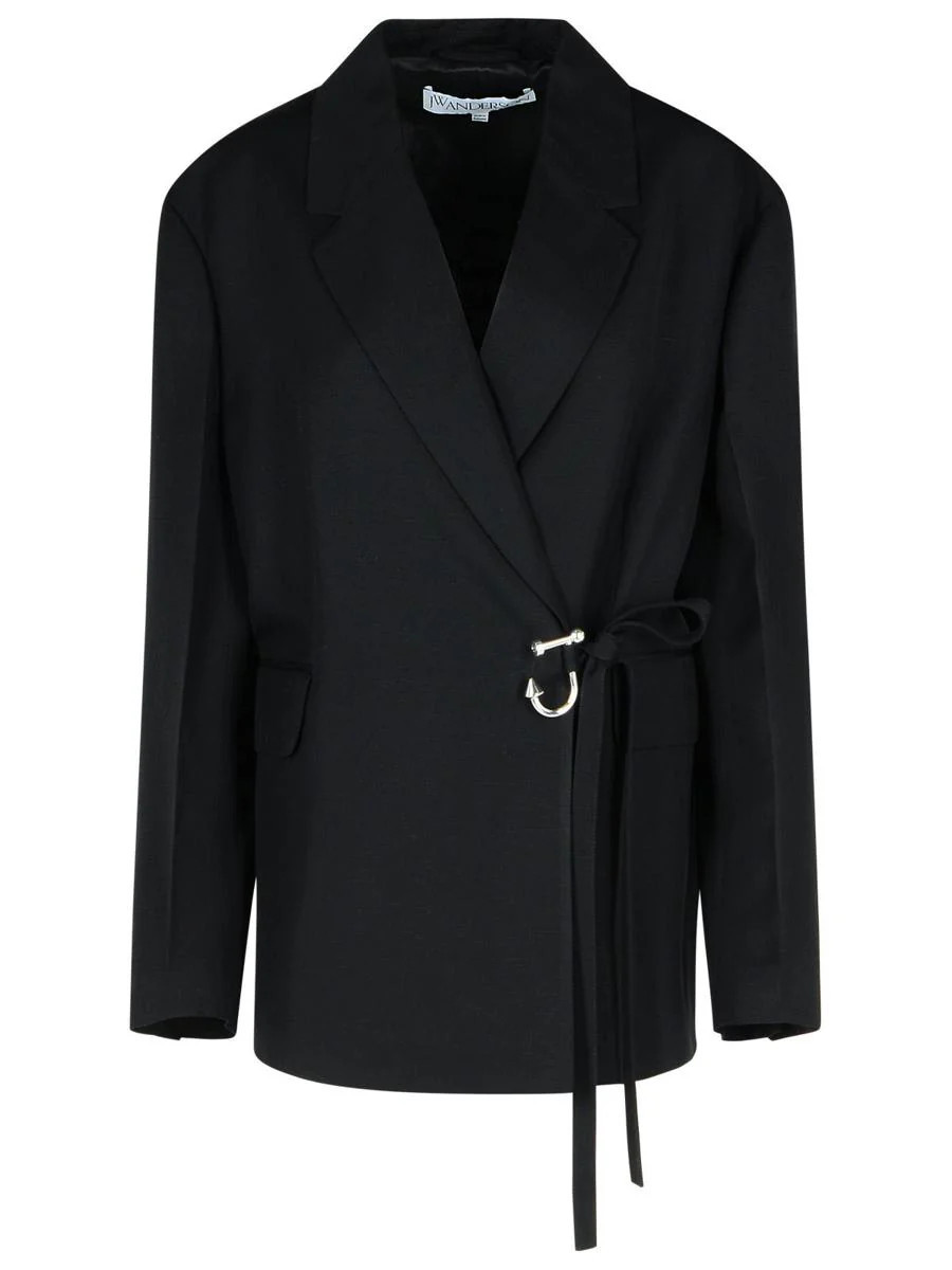 JW Anderson 'T' Black Viscose Blazer | Baltini