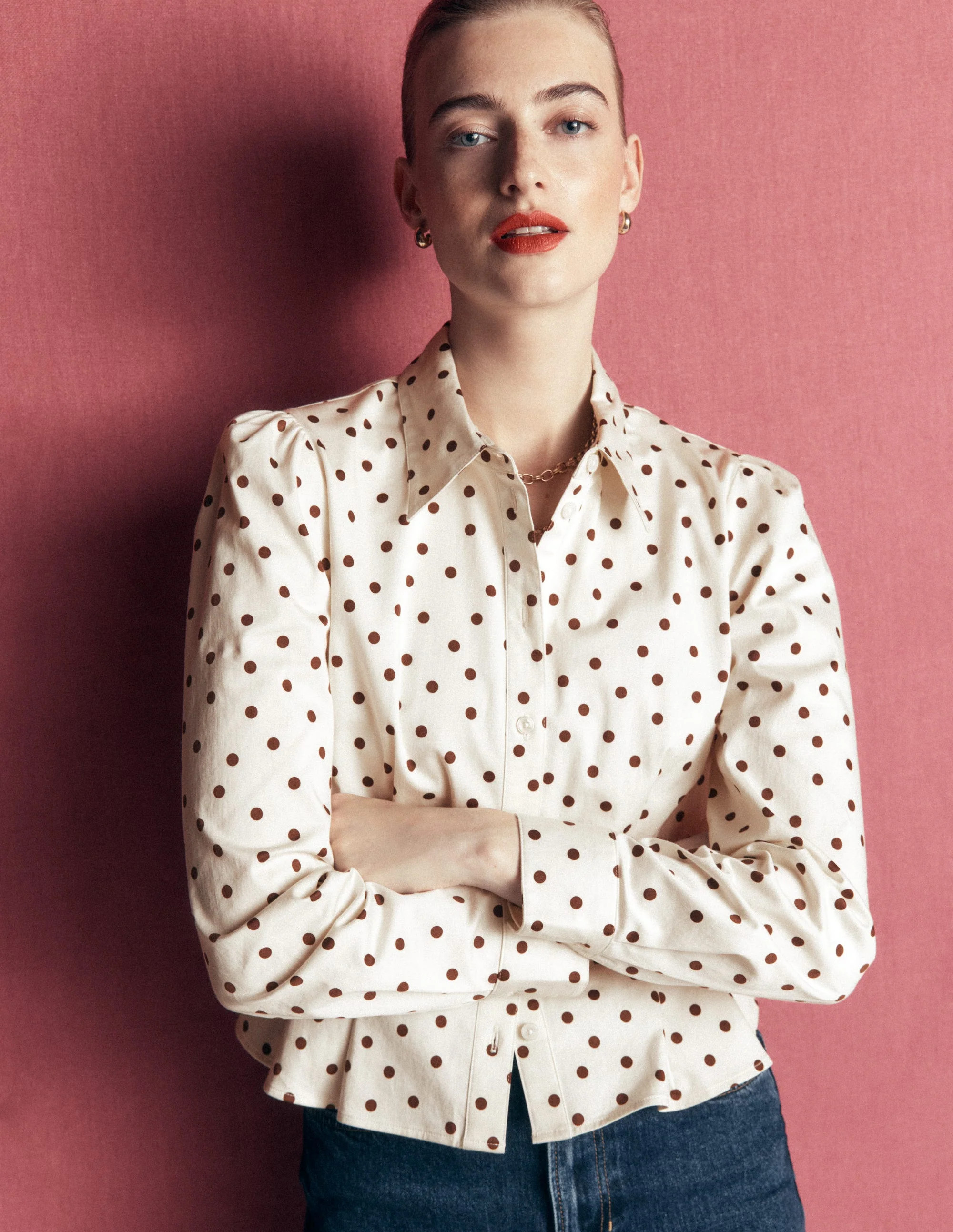 Julia Darted Cotton Shirt-Ivory, Boden Spot | Boden (US)