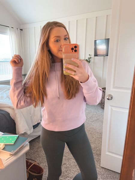 Light purple cropped hoodie, lululemon dupe, buttery soft leggings, casual outfit 

#LTKfindsunder50 #LTKstyletip