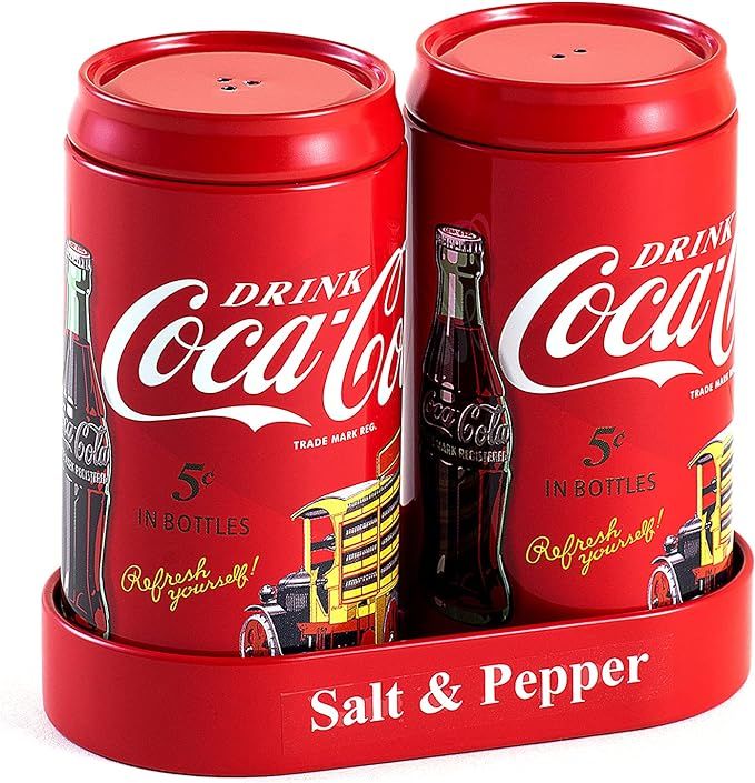 The Tin Box Company Coca Cola Salt and Pepper Set with Holder, Red (776817-12) | Amazon (US)