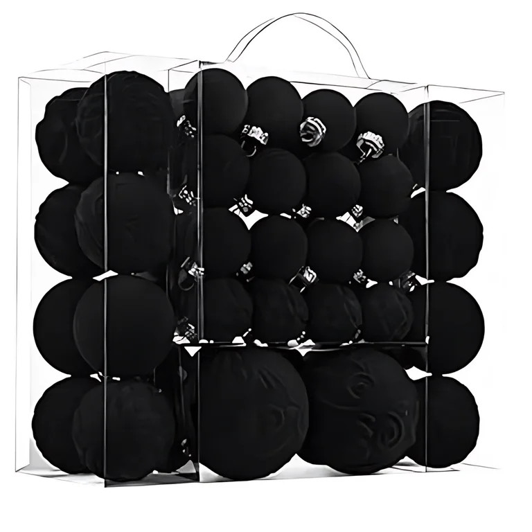 Black Black Velvet Christmas Ornaments With Gold Tips For Gothic Holiday Decor - Walmart.com | Walmart (US)