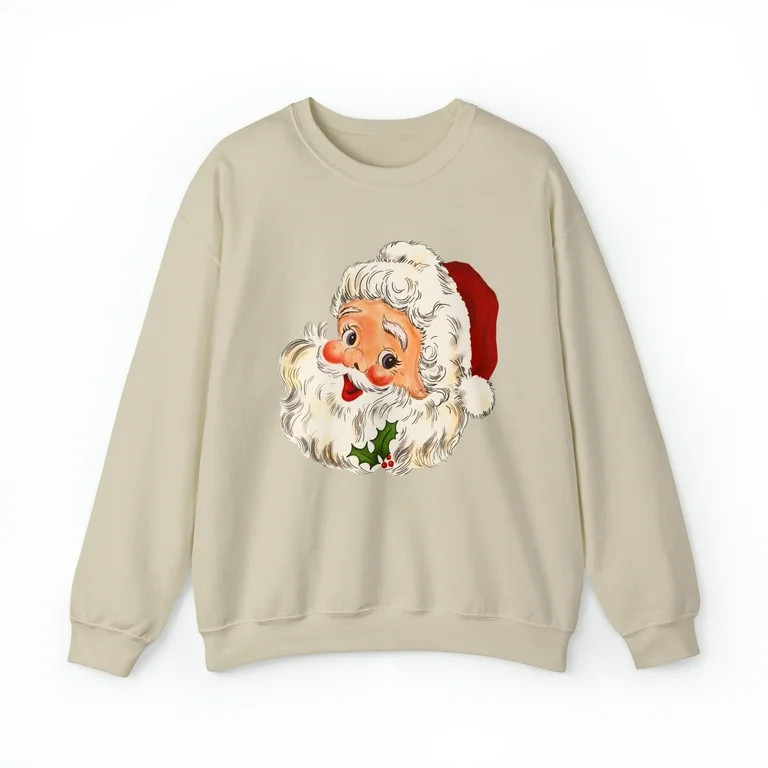 Retro Santa sweatshirt, Cute Christmas Santa sweater | Walmart (US)